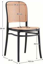  Rakásolható szék, fekete/bézs, LENITA (0000373358)