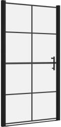 vidaXL Fekete edzett üveg zuhanyajtók 100 x 178 cm (148892)