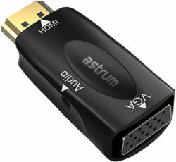 Astrum DA480 HDMI - VGA + 3.5mm Jack adapter fekete (GE4895205309425)