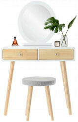  Skandináv stílusú fésülködőasztal, tükörrel, kis székkel 80 X 40 (PHO9012)