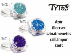  TyToo csillámpor szett - 3x2, 5 ml - azúrkék, tengerkék, zafirkék (TY-CTPS-0004)