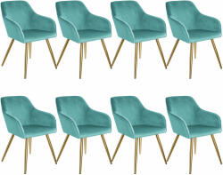 tectake 8 Marilyn bársony kinézetű szék, arany színű (3297532)