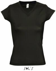 SOL'S Moon - női v-nyakú póló (deep black, L) (so11388dbl-l)
