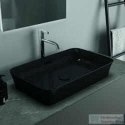 Ideal Standard IPALYSS 65x39, 5 cm-es pultra ültethető mosdó leeresztő nélkül, fényes fekete E1887V2 (E1887V2)