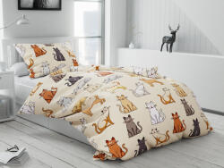  Lenjerie de pat din bumbac crem COLORED CATS Dimensiune lenjerie de pat: 70 x 90 cm | 140 x 220 cm Lenjerie de pat