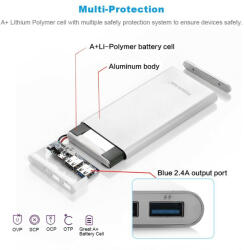  Poweradd 2nd Gen Pilot 2GS 10000mAh - powerbank dual USB 3.4A piros szín (B081NBPTGB)