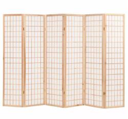 VID 6 paneles, természetes, japán stílusú paraván 240 x 170 cm