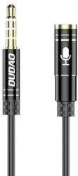 Dudao Audio Hosszabító Kábel - 4 pólusú - 3.5mm jack - 1m - Fekete (L11S)
