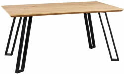  KONDELA Étkezőasztal Pedál 140 cm - tölgy / fekete