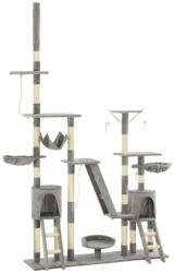 vidaXL szürke macskabútor szizál kaparófákkal 230-250 cm 170617