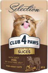  Club4Paws Premium nedves macskaeledel - Borjúhús növényi zselében 12x80g