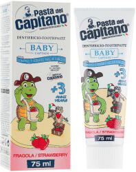 Pasta Del Capitano Pasta de dinti pentru copii 3+, aroma capsuni, Pasta Del Capitano, 75 ml