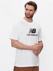 New Balance Tricou Essentials Stacked Logo MT31541 Alb Relaxed Fit