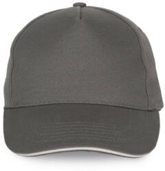 K-UP KP124 SANDWICH baseball sapka 5 paneles, pamut twill anyagból K-UP, Slate Grey/Light Grey-U (kp124sl-lgr-u)