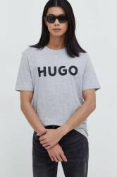 Hugo pamut póló szürke, férfi, nyomott mintás - szürke XXL - answear - 13 990 Ft