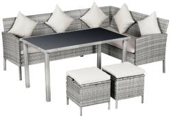 art Set mobilier gradina/terasa, gri, ratan sintetic, 1 masa, 2 canapele, 2 tabureti, Penelope (AR059692)