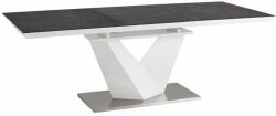  Signal Asztal Alaras II fekete kő hatású / fehér lakkozott 120(180)X80