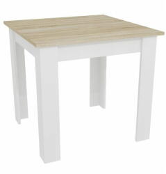  Elerheto otthon MADO fehér étkezőasztal sonoma tölgy dekorációval 80x80