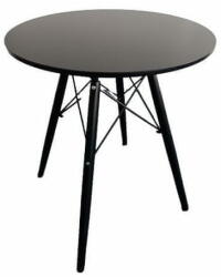  ShopJK Étkezőasztal 80 cm - fekete, skandináv stílus