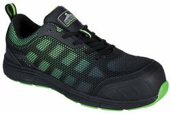 Portwest Pantofi de protectie confortabili si respirabili, bombeu din compozit - Portwest Ogwen S1P - verde/negru, 36 (FT35BGN36)