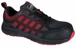 Portwest Pantofi de protectie confortabili si respirabili, bombeu din compozit - Portwest Ogwen S1P - rosu/negru, 44 (FT35BKD44)