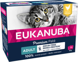 EUKANUBA 24x85g Eukanuba Grain Free Adult csirke nedves macskatáp 20+4 ingyen akcióban