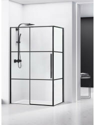 Belform Cabină de duș, Belform, Infinity, dreptunghiulară, 120 x 90 cm, negru mat (27CB1144)