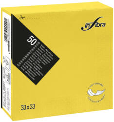 INFIBRA Szalvéta 33x33cm citromsárga 2 réteg 50 lap/csomag (I0729N) - alphadenthigienia