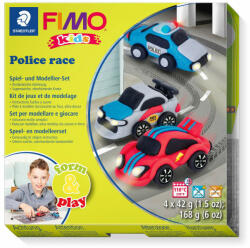 FIMO FIMO Kids Form & Play Égethető gyurma készlet 4x42g - Autós üldözés (803429LY)