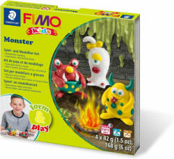 FIMO FIMO Kids Form & Play Égethető gyurma készlet 4x42g - Szörnyek (803411LY)