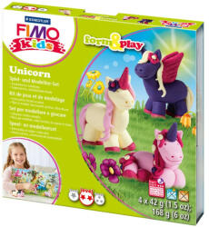 FIMO FIMO Kids Form & Play Égethető gyurma készlet 4x42g - Unikornisok (803419LY)
