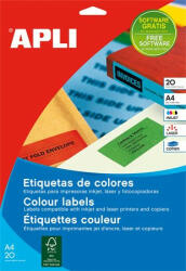 APLI Etikett, 105x148 mm, színes, APLI, kék, 80 etikett/csomag, APLI (LCA12992)