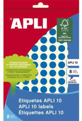 APLI Etikett, 10 mm kör, kézzel írható, színes, APLI, kék, 1008 etikett/csomag, APLI (LCA2731)