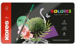 Kores Színes ceruza készlet, háromszögletű, fém doboz, KORES "Kolores Selection", 72 különböző szín (IK93372) - jatekotthon