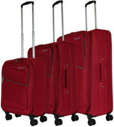 Benzi BZ5757 bordó 4 kerekű 3 részes bőrönd szett (BZ5757-szett-bordo)