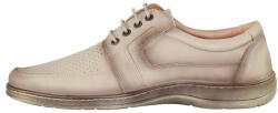 Nicolis Pantofi barbati, Nicolis, 200489-Bej, casual, piele naturala, perforati, cu talpa joasa, bej (Marime: 43)