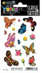  Herma: pillangók és virágok tetoválás