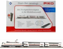 PIKO : Vasútmodell kezdőkészlet, BR 146 TRAXX villanymozdony emeletes személykocsikkal, ágyazatos sínnel