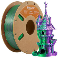 Eryone Silk PLA Dual Color selyemfényű lila és zöld (puple & green) 3D nyomtató Filament 1.75mm, 1kg/tekercs
