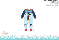  Disney Mickey egér baba rugdalózó - világoskék-piros - 1-3 hónapos babának