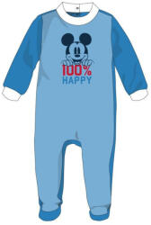  Disney Mickey egér baba velúr rugdalózó - középkék-fehér - 0-1 hónapos babának