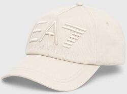 EA7 Emporio Armani pamut baseball sapka bézs, nyomott mintás - bézs M