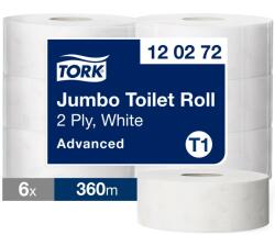 Tork Advanced jumbo ipari WC papír T1 2 rétegű, fehér, 6x360m SCA120272