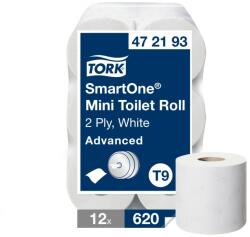 Tork Advanced SmartOne mini tekercses WC papír, T9 2 rétegű, fehér, 12x620 lap SCA472193