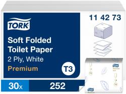 Tork Premium Folded hajtogatott WC papír, soft T3 2 rétegű, fehér, 30x252lap SCA114273