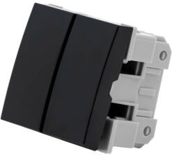 Smarthugo fekete dupla impulzus kapcsoló betét, Dupla nyomógomb betét - N101/2 (sh200422)