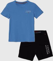 Tommy Hilfiger gyerek pamut pizsama nyomott mintás - kék 128-140 - answear - 21 990 Ft