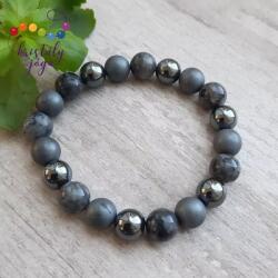 Kristály Jóga Shop Larvikit, hematit, matt hematit 10 mm-es férfi karkötő