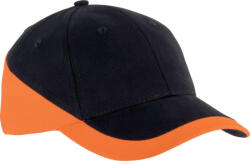 K-UP KP045 kétszínű baseball sapka, 6 paneles K-UP, Black/Orange-U (kp045bl-or-u)