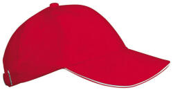 K-UP KP042 gyerek baseball sapka hat paneles fém csatos K-UP, Red/White-U (kp042re-u)